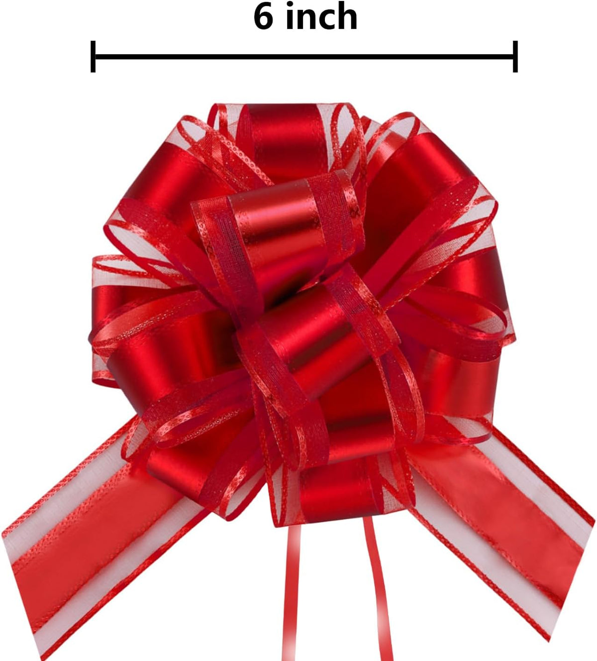 7 Pieces Large Pull Bows, 6 inche, Big Bow for Gift Wrapping, Christmas Party Birthday Gift