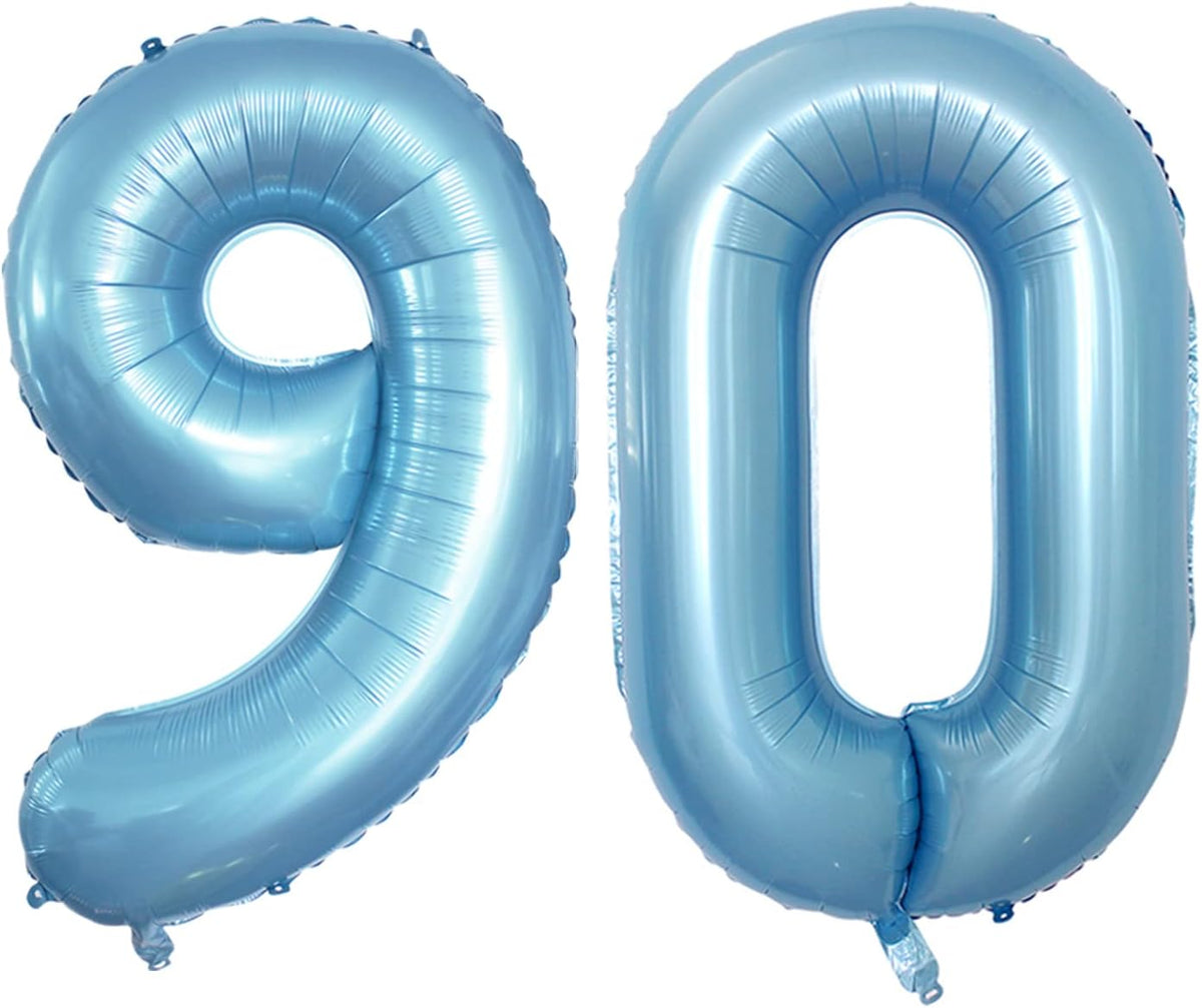 GOER Number 90 Balloons for 90th Birthday Party Decorations,42 Inch Jumbo Foil Helium Balloons for