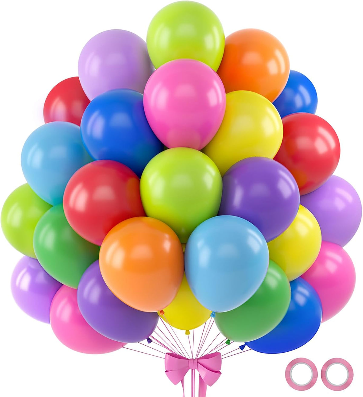120pcs Rainbow Balloons 12 Inch Colorful Latex Balloon Garland Arch Kit for Birthday Baby Shower