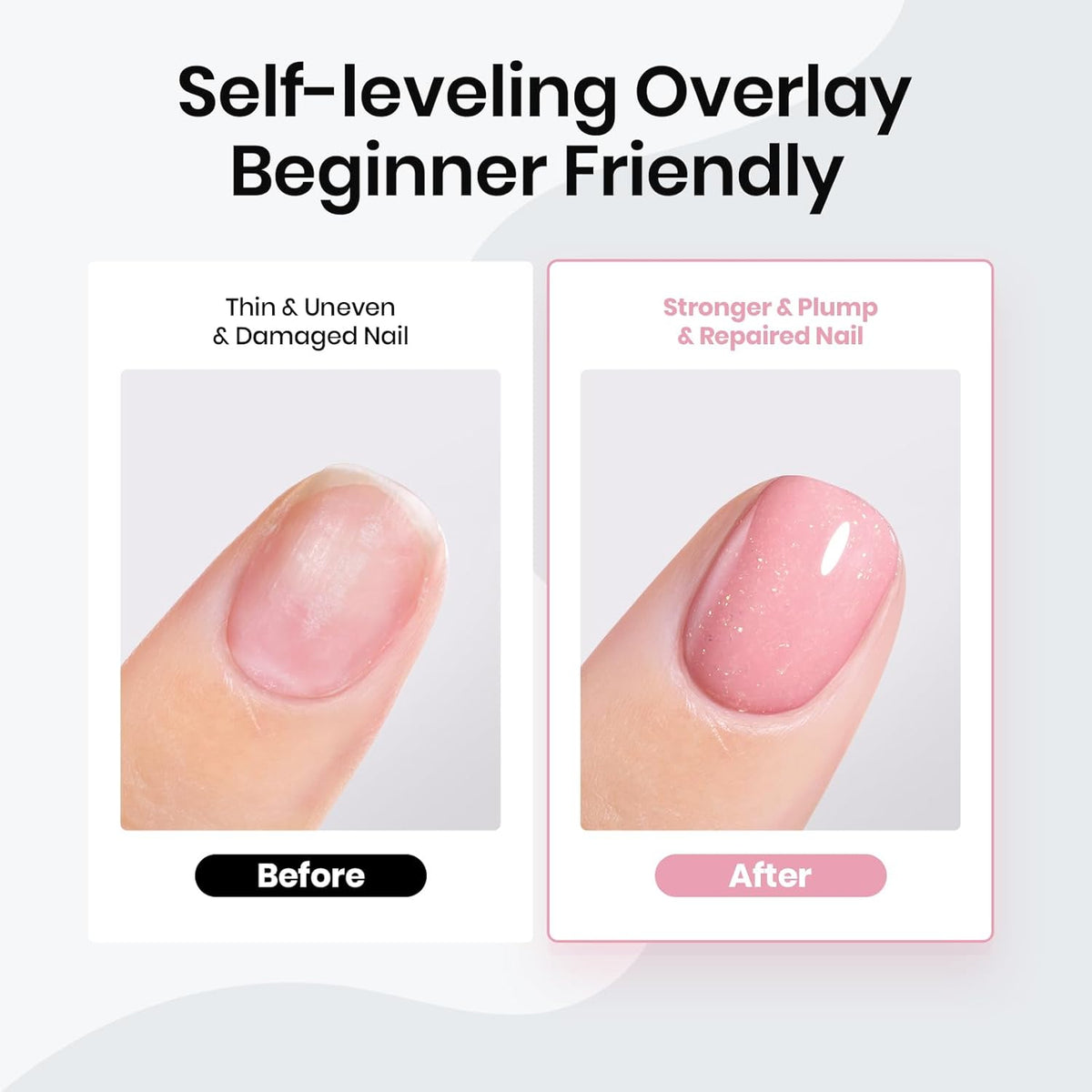 Beetles Nude Rubber Base Gel Nail Polish - Light Pink Color Base Gel for Nails Strengthening