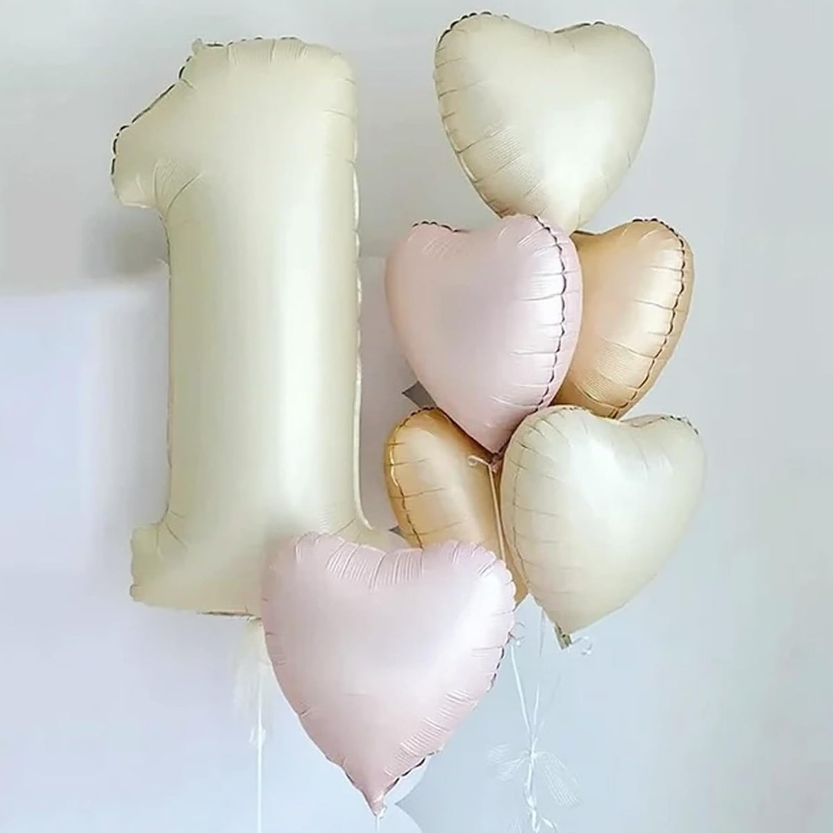 Baby Pink Heart Balloon, 10PCS Pink Foil Heart Balloons, 18inch Pastel Pink Heart Shape Balloons