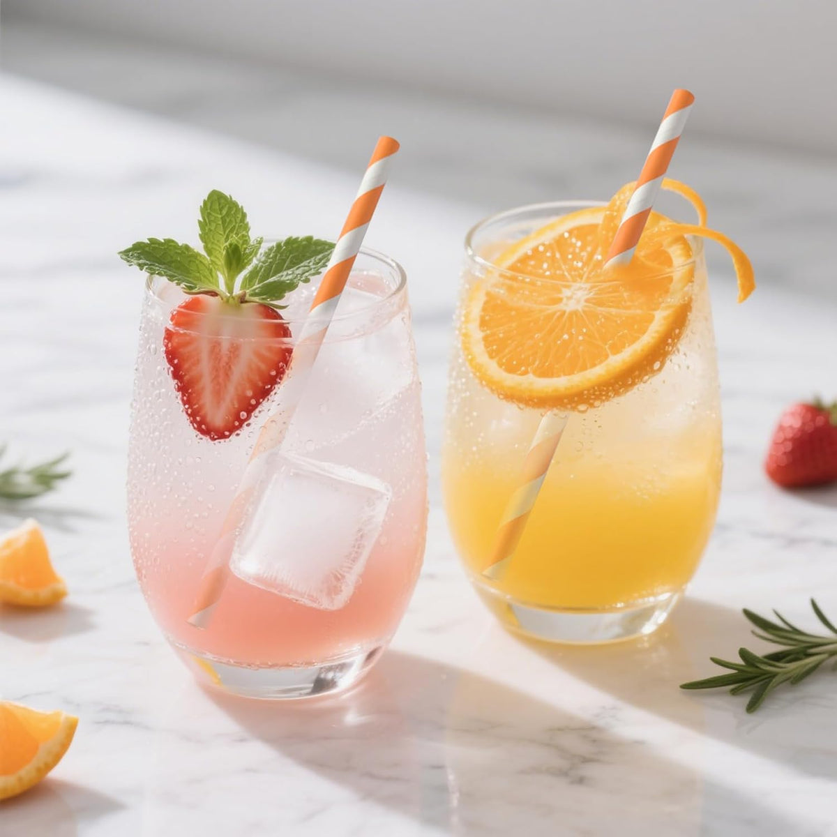 Cocktail Paper Straws - 5.75 inch Biodegradable Paper Drinking Straws Coffee Stirrer for Birthday