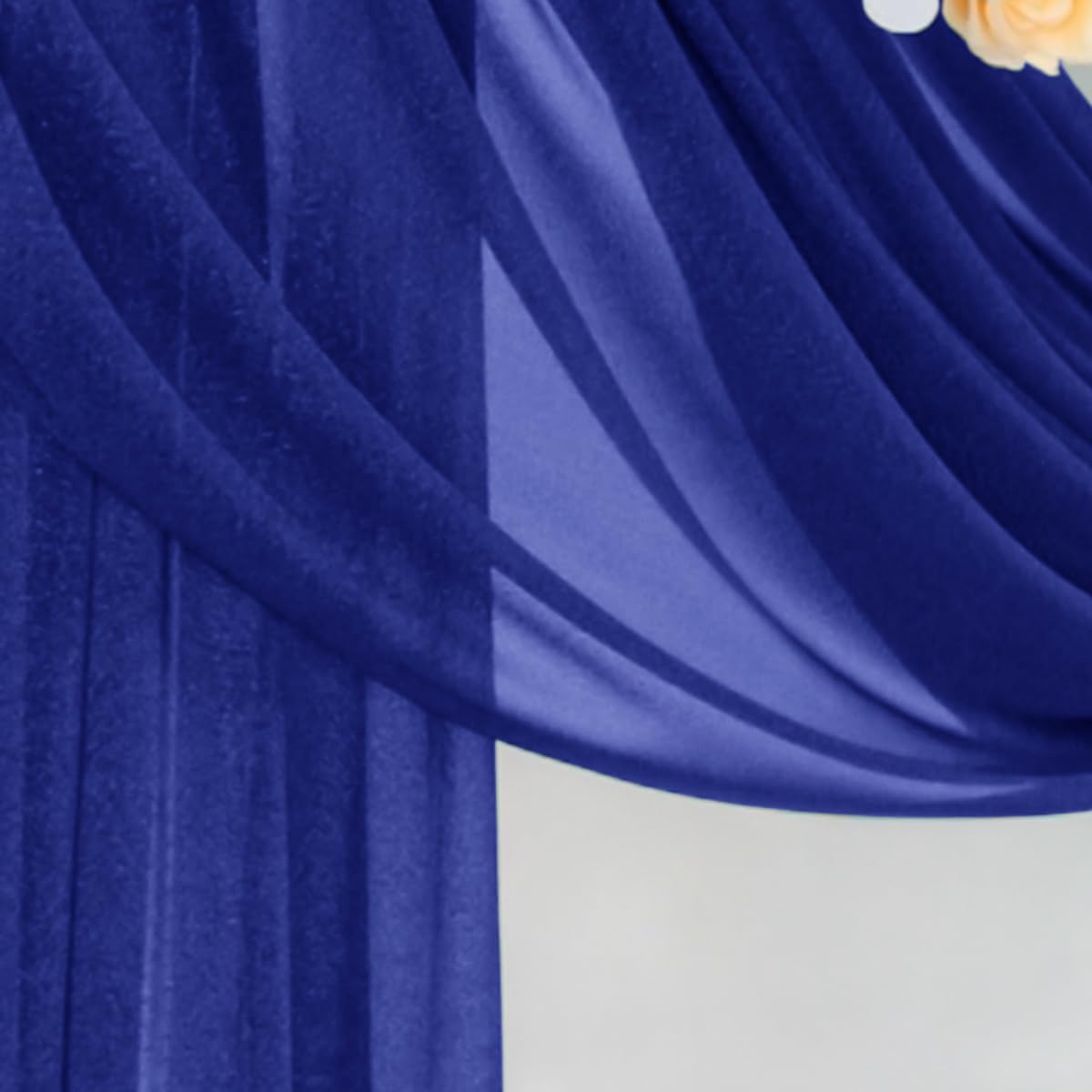 Royal Blue Wedding Arch Draping Fabric 2 Panels 29" x 20 FT Blue Wedding Drapes for Backdrop Sheer