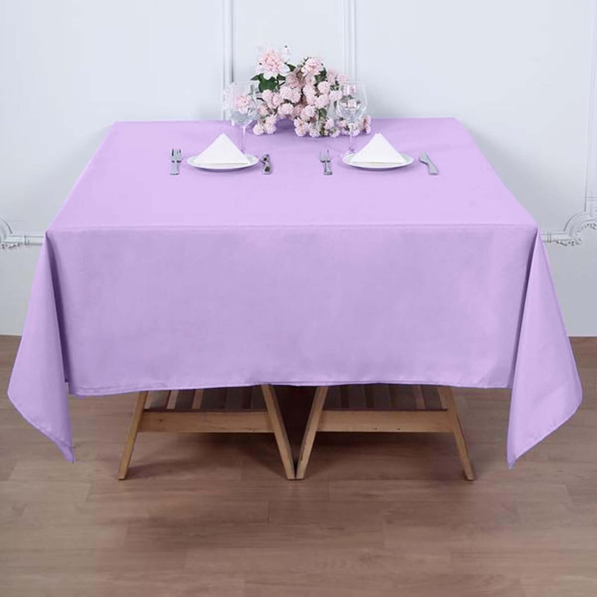 Efavormart 70" Lavender Square Polyester Tablecloth for Dining Table, Wedding, Party, Event