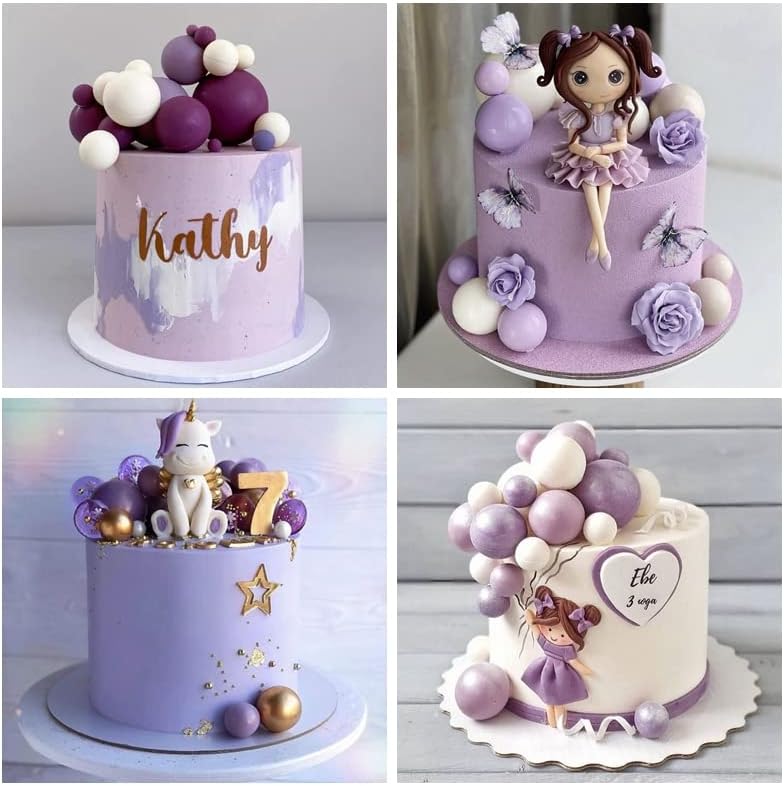 ASTARON 32 Pcs Ball Cake Topper Decorations Mini Balloons Cake Topper Sticks Foam Balls Cake Picks