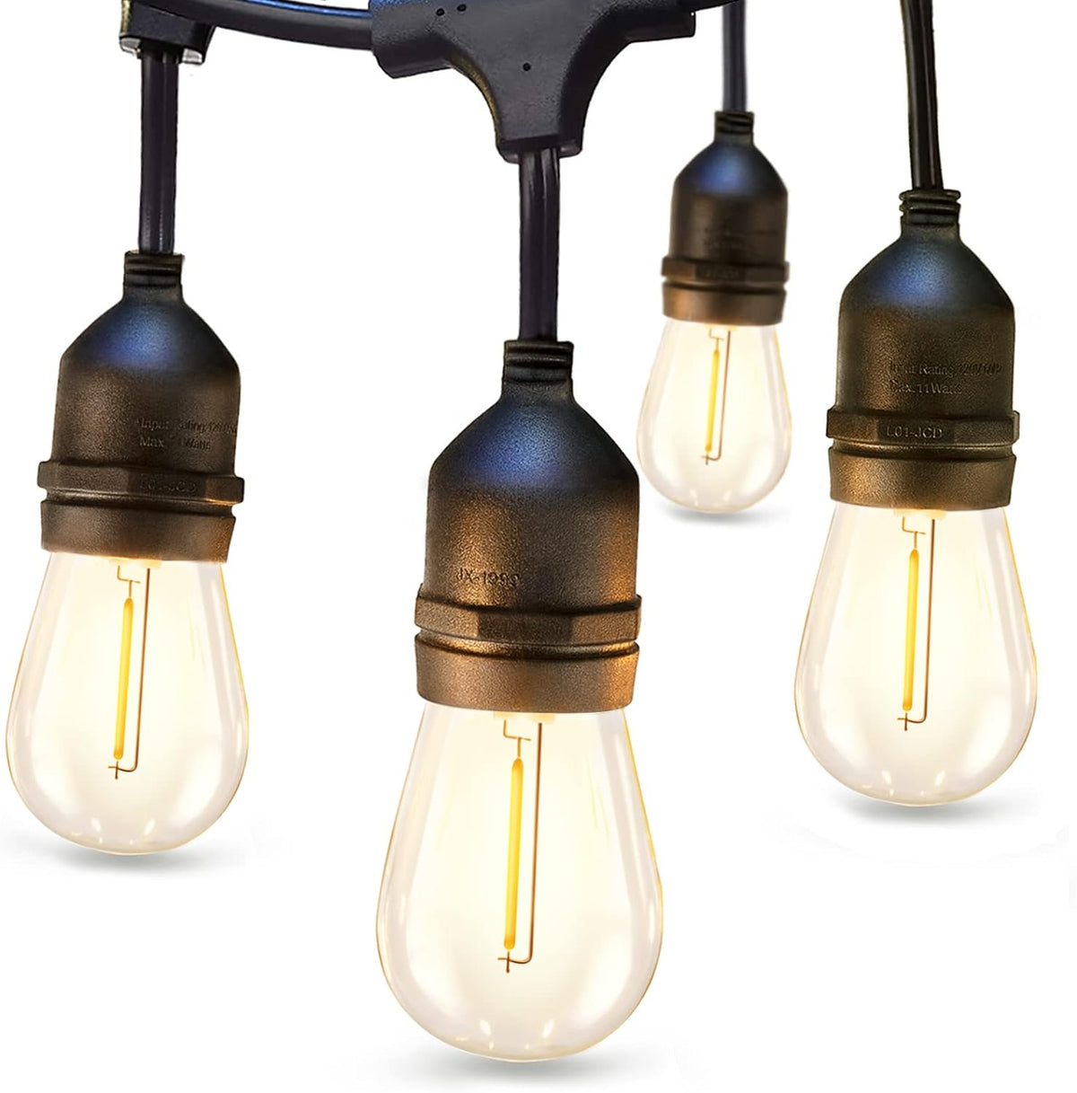 addlon LED Outdoor String Lights 24FT with Edison Vintage Shatterproof Bulbs and Commercial Grade