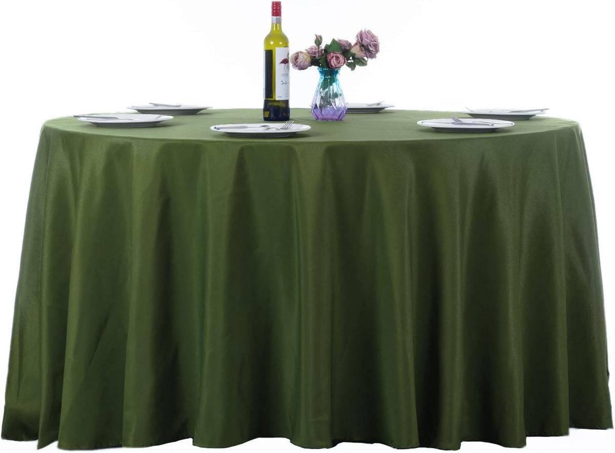 Ascoza 2pack 132 Inch Willow Round Tablecloth in Washable Polyester Fabric for
