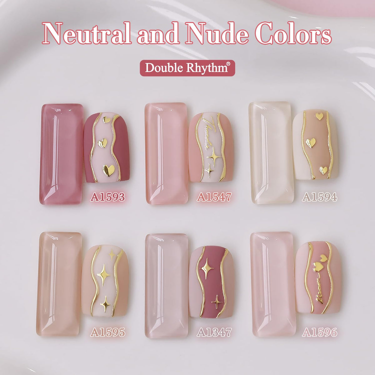 Double Rhythm 6 Pcs 15 ML Gel Polish Set Same Color Same Bottle Soak Off Gel Polish Kit Nail Art