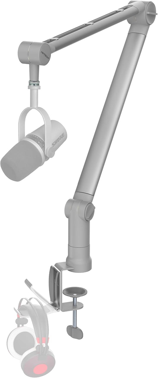 IXTECH Microphone Boom Arm with Desk Mount, 360° Rotatable, Adjustable and Foldable Scissor