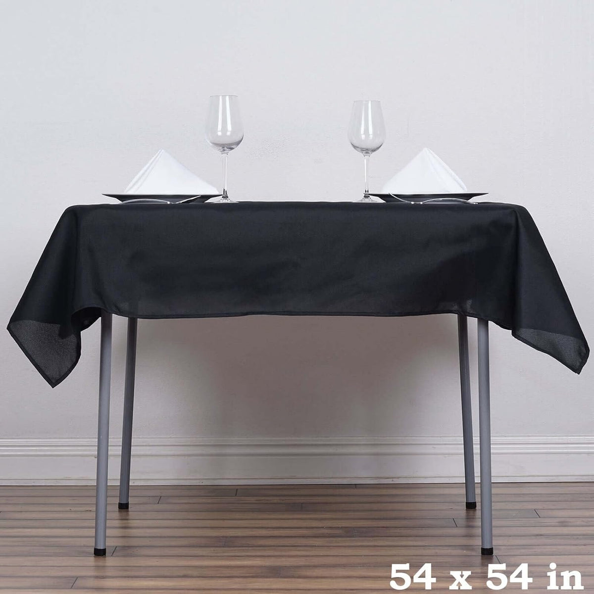 Efavormart 54x54 Black Wholesale Linens Seamless Polyester Square Linen Tablecloth for Wedding