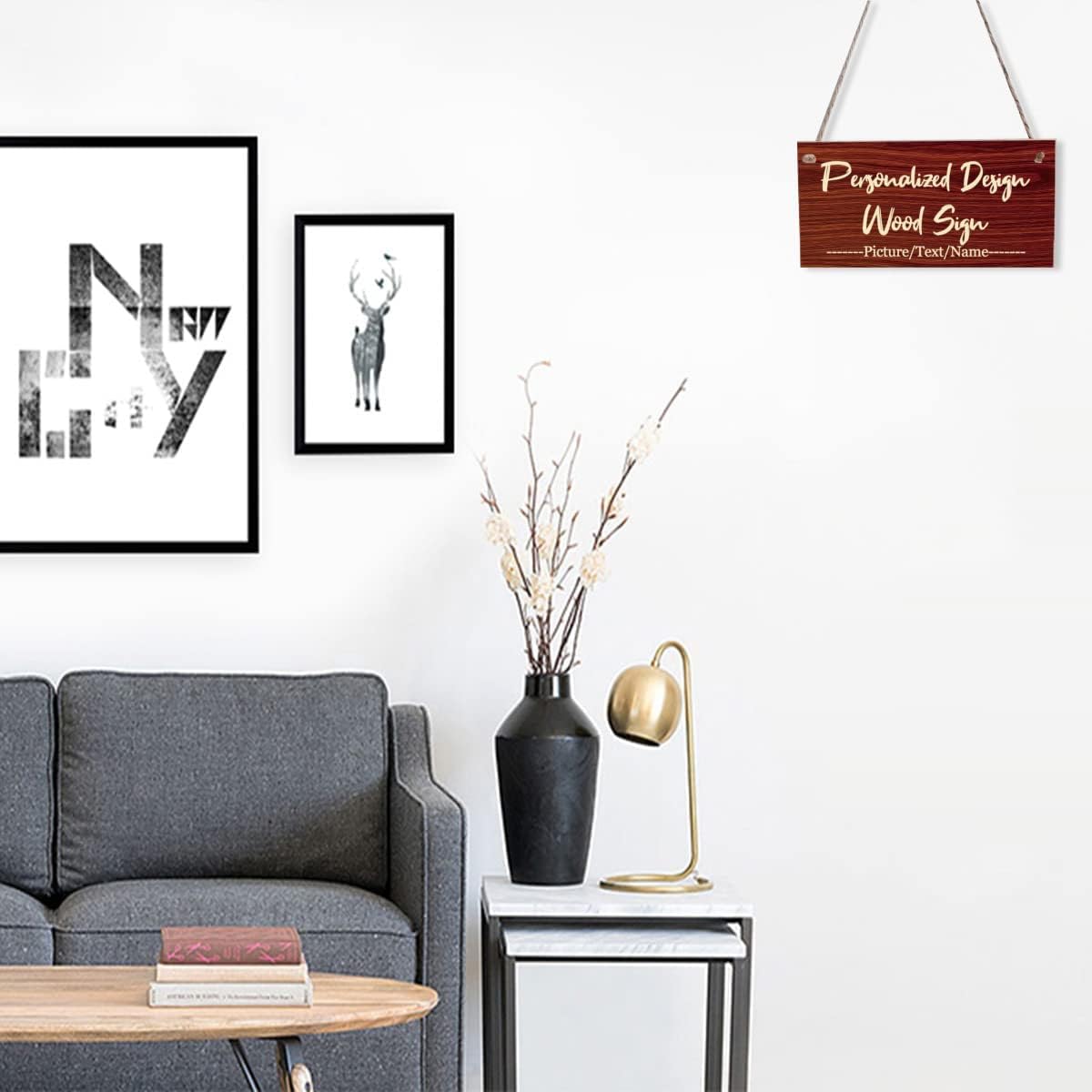 Custom Hanging Wood Sign, Personalized Text Door Sign Plaque, Customized Wall Sign, Customizable