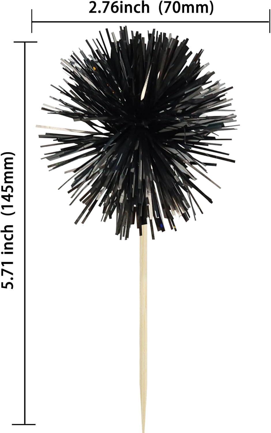 Gyufise 30Pcs Foil Firework Cupcake Toppers Sparkle Tinsel Cake Toppers Tinsel Drink Cake