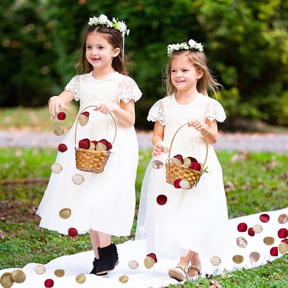 Silk Rose Petals 200PCS Flower Girl Petals Flower Petals for Wedding Cake Table Centerpieces