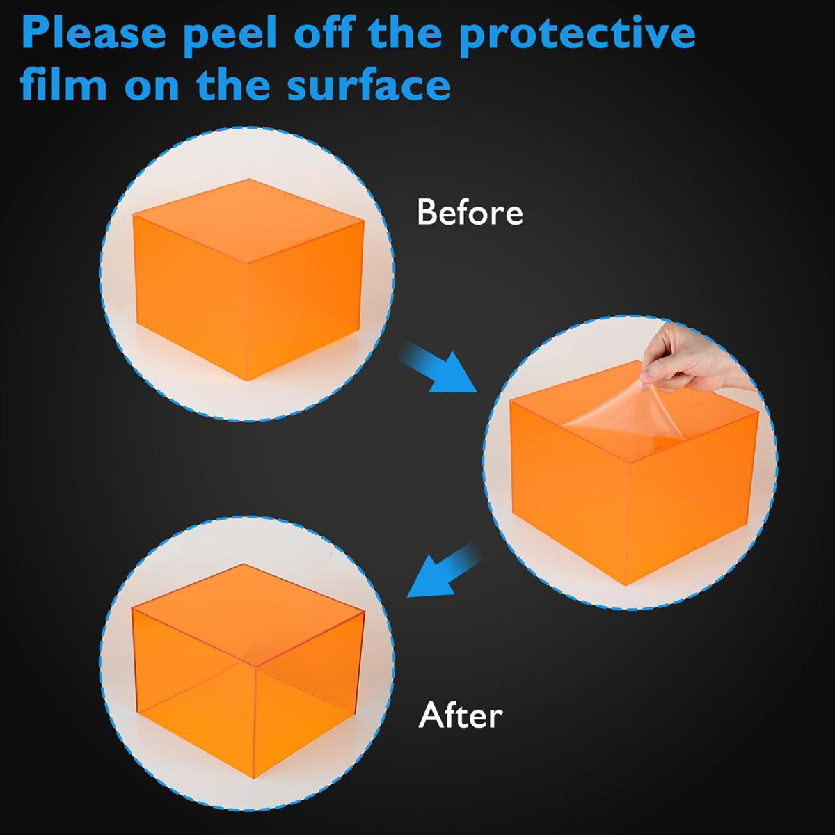 Orange Buffet Risers 3Pcs Acrylic Boxes Display Risers for Buffet Table Parties Weddings Catering