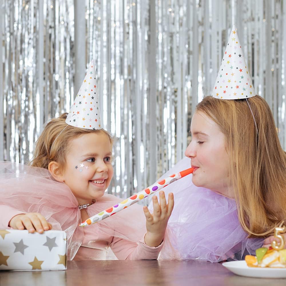 3 Pack Silver Foil Fringe Backdrop Curtains Party Streamers Metallic Tinsel Birthday Backdrop