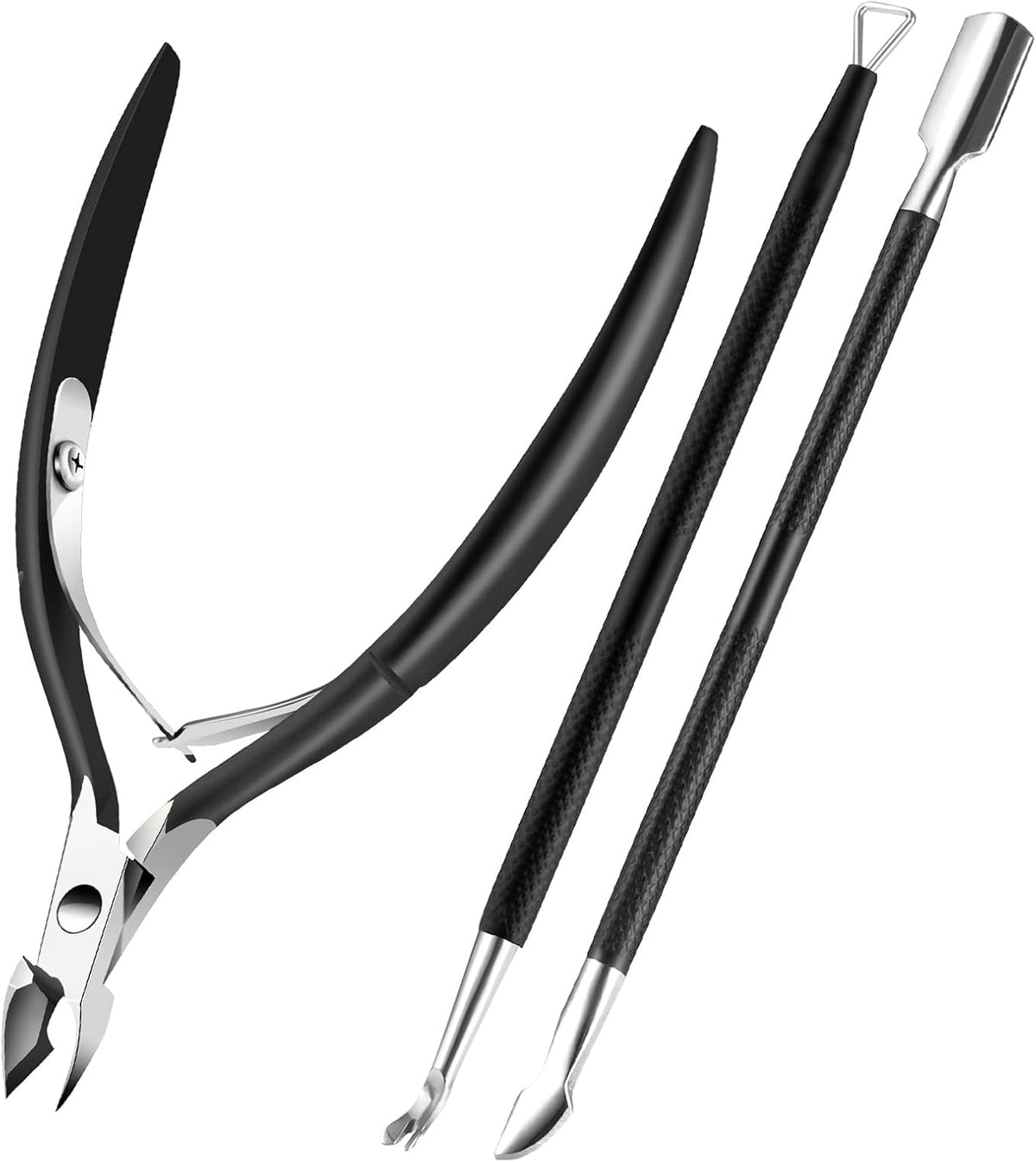 Cuticle Trimmer Cuticle Remover with Cuticle Pusher, XUNXMAS Professional Stainless Steel Durable