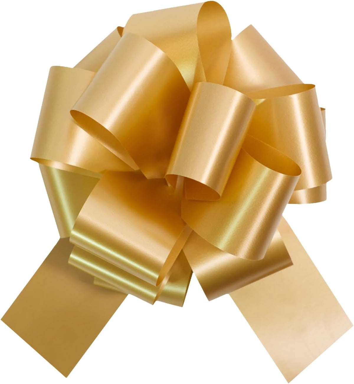6 PCS 6 Inch Golden Pull Bows - Perfect for Gift Wrapping, Wedding Decor, Car Bows, Birthday