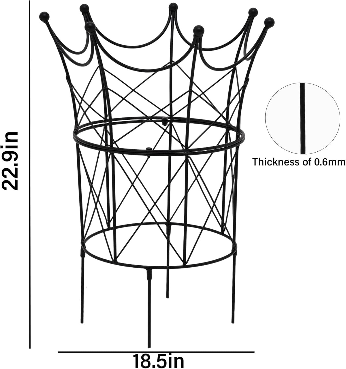 Large Obelisk Trellis for Plant Supports 18.5in x 22.9in - Durable Metal Garden Support Cage for