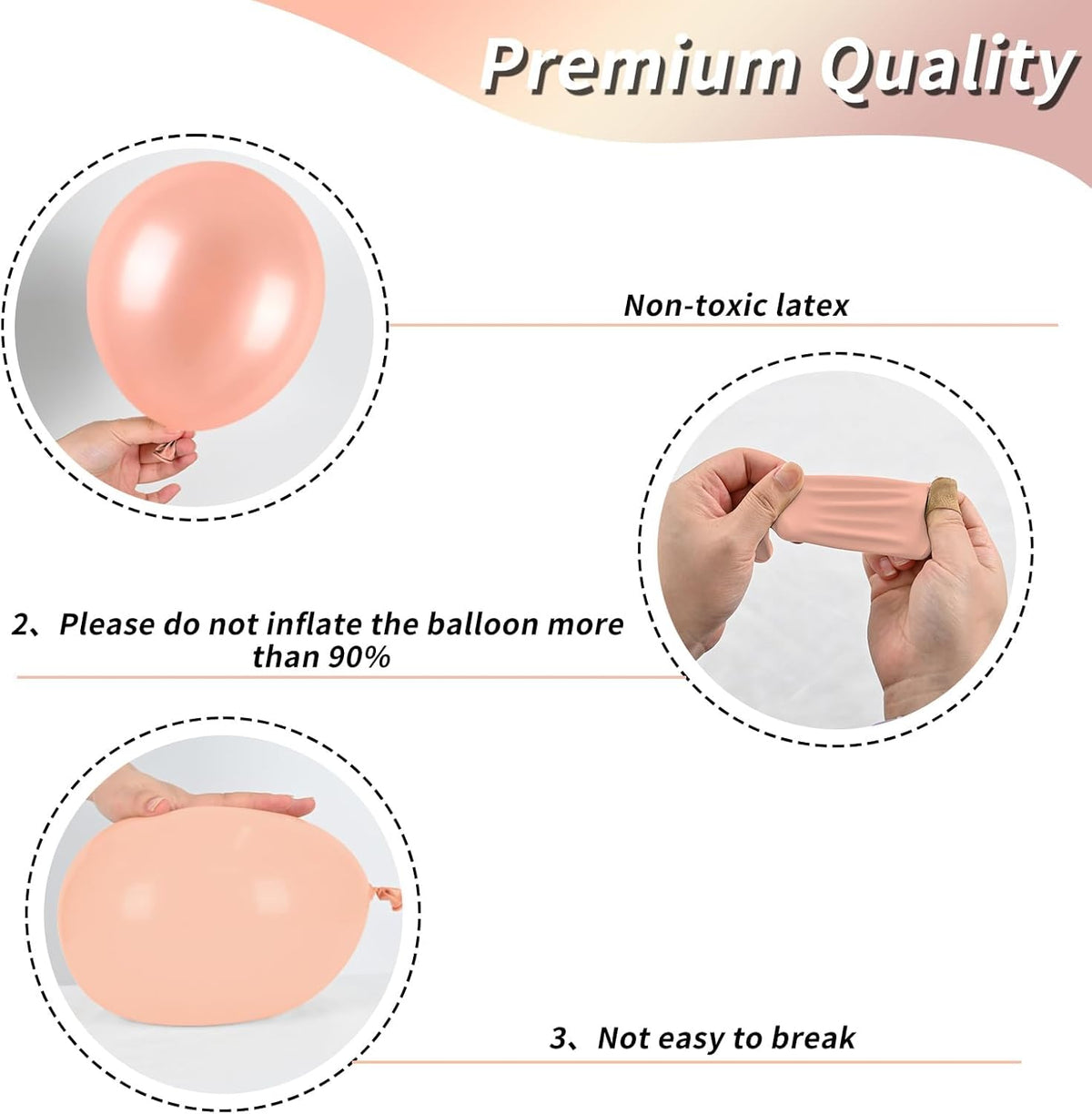 Rose Gold and Black Balloons Set, 12 inch Metallic Rose Gold Balloons Pearl Rose Gold Confetti