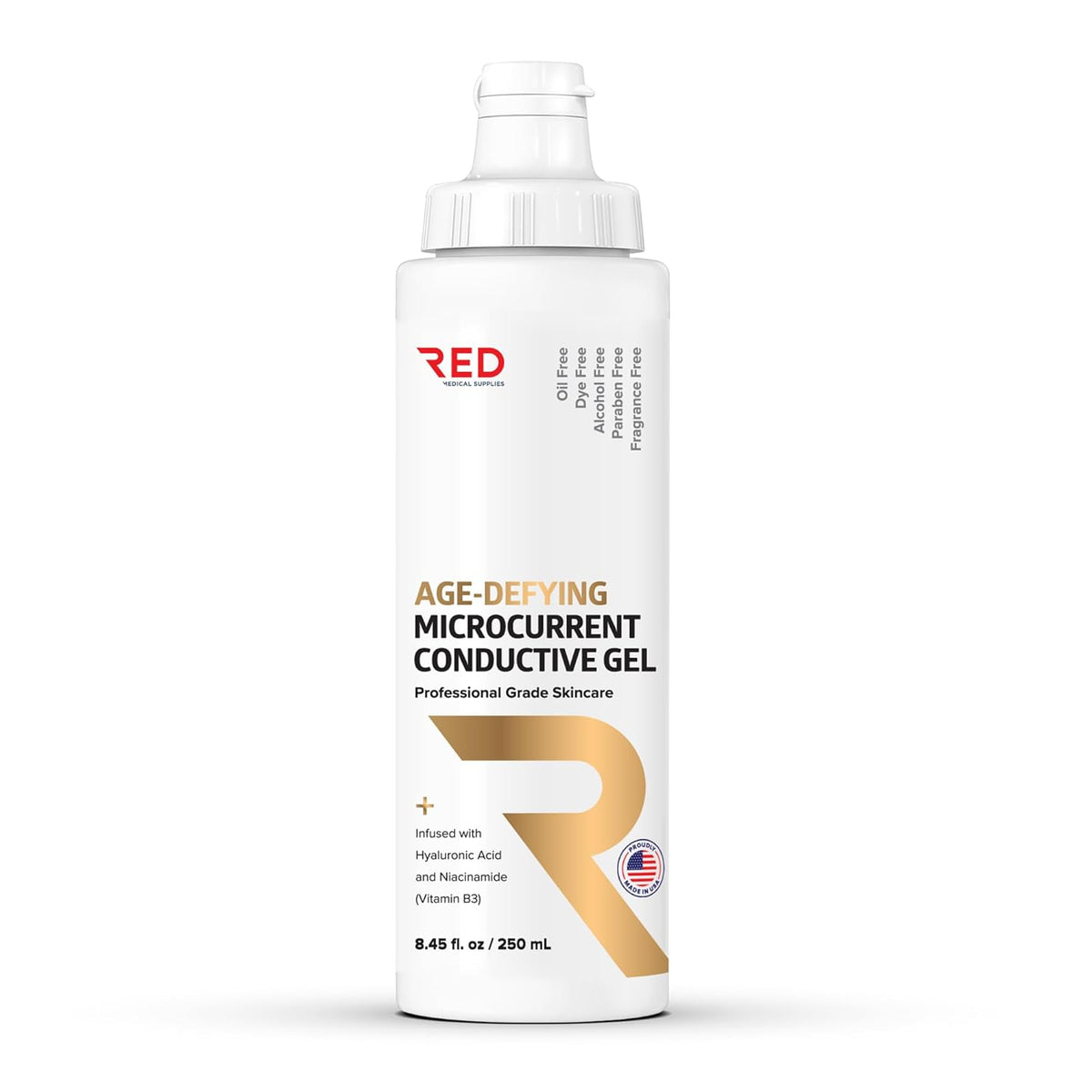Age-Defying Microcurrent Conductive Gel with Hyaluronic Acid & Niacinamide (Vitamine B3), 8.45 fl