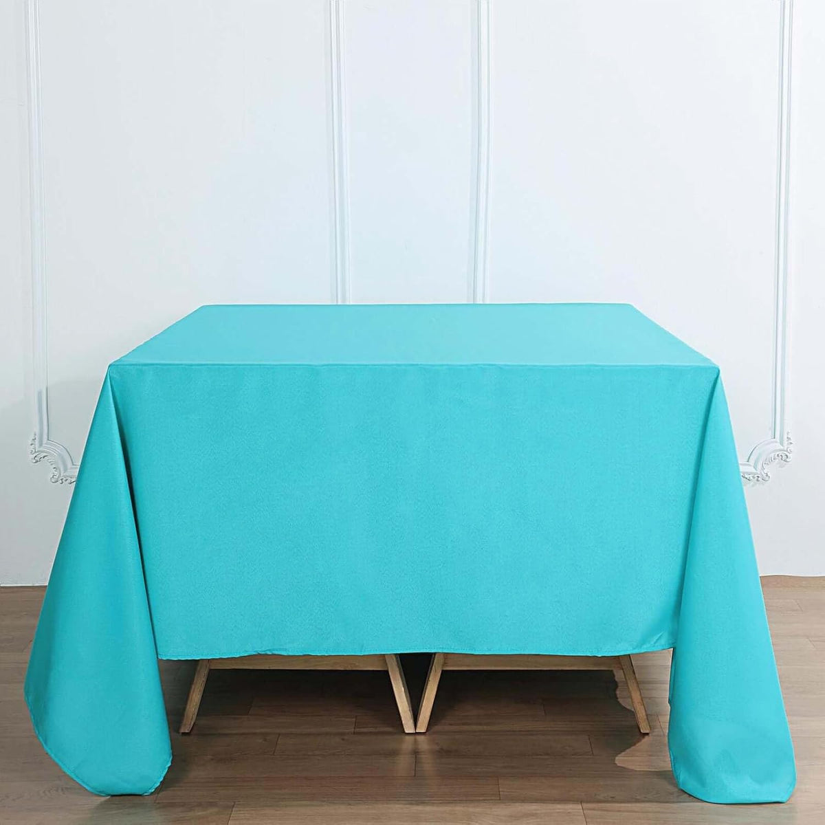 Efavormart 90" Turquoise Wholesale Linens Polyester Square Linen Tablecloth for Kitchen Dining