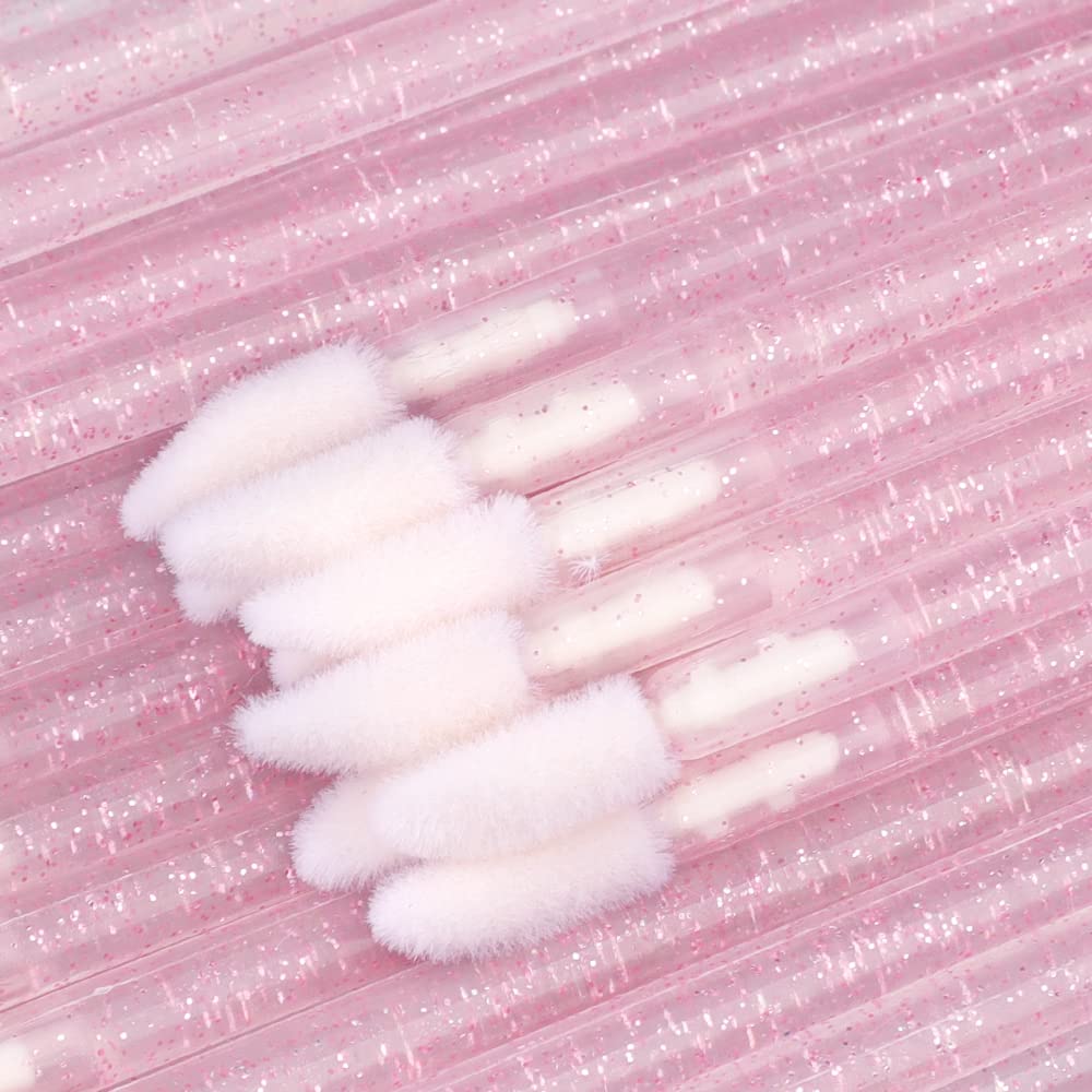 G2PLUS 100PCS Glitter Crystal Lip Brush, Disposable Lip Brushes, Lip Gloss Applicators,Lip Gloss