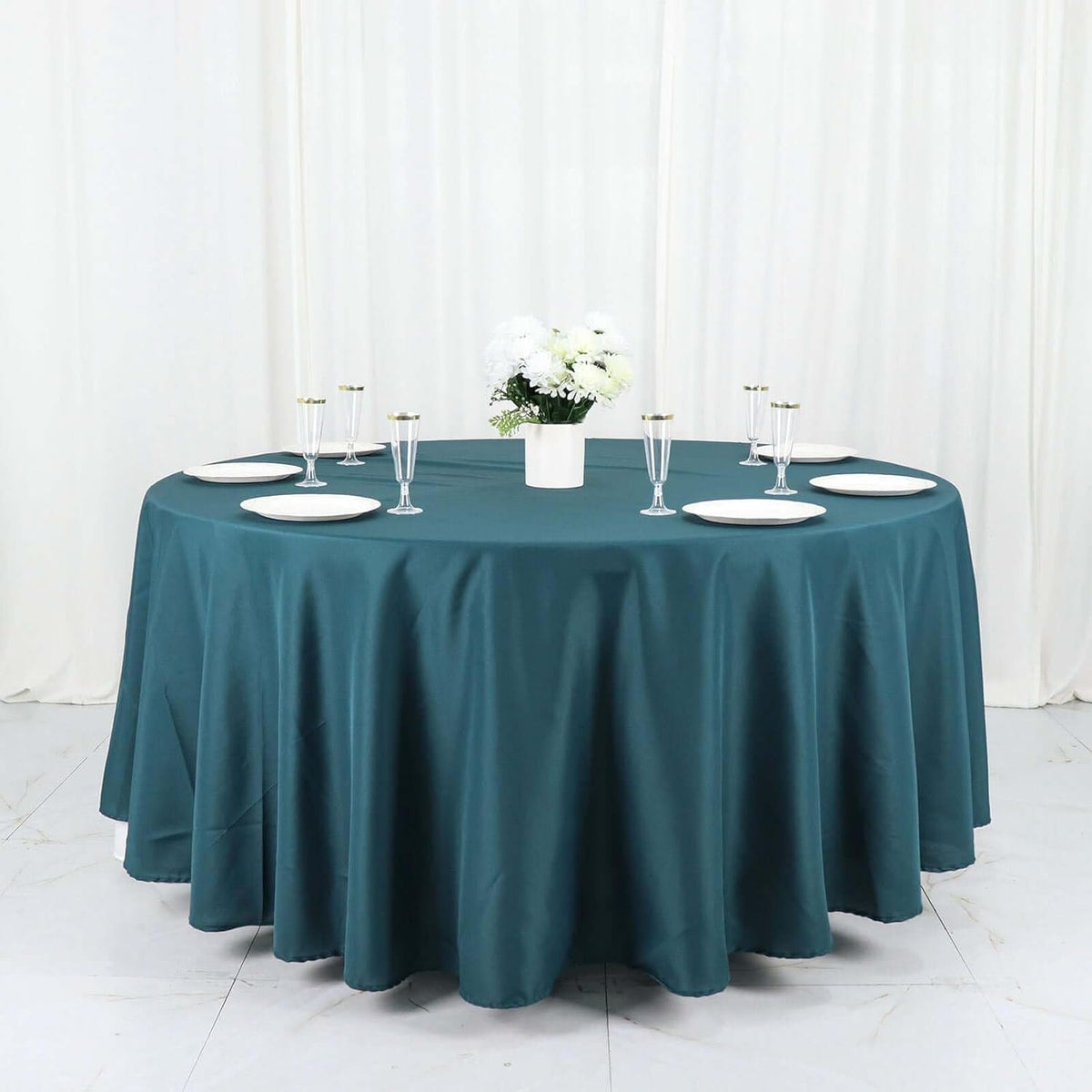Efavormart Round Tablecloth, 108 Inch Stain & Wrinkle Resistant Washable Table Cloth, Decorative