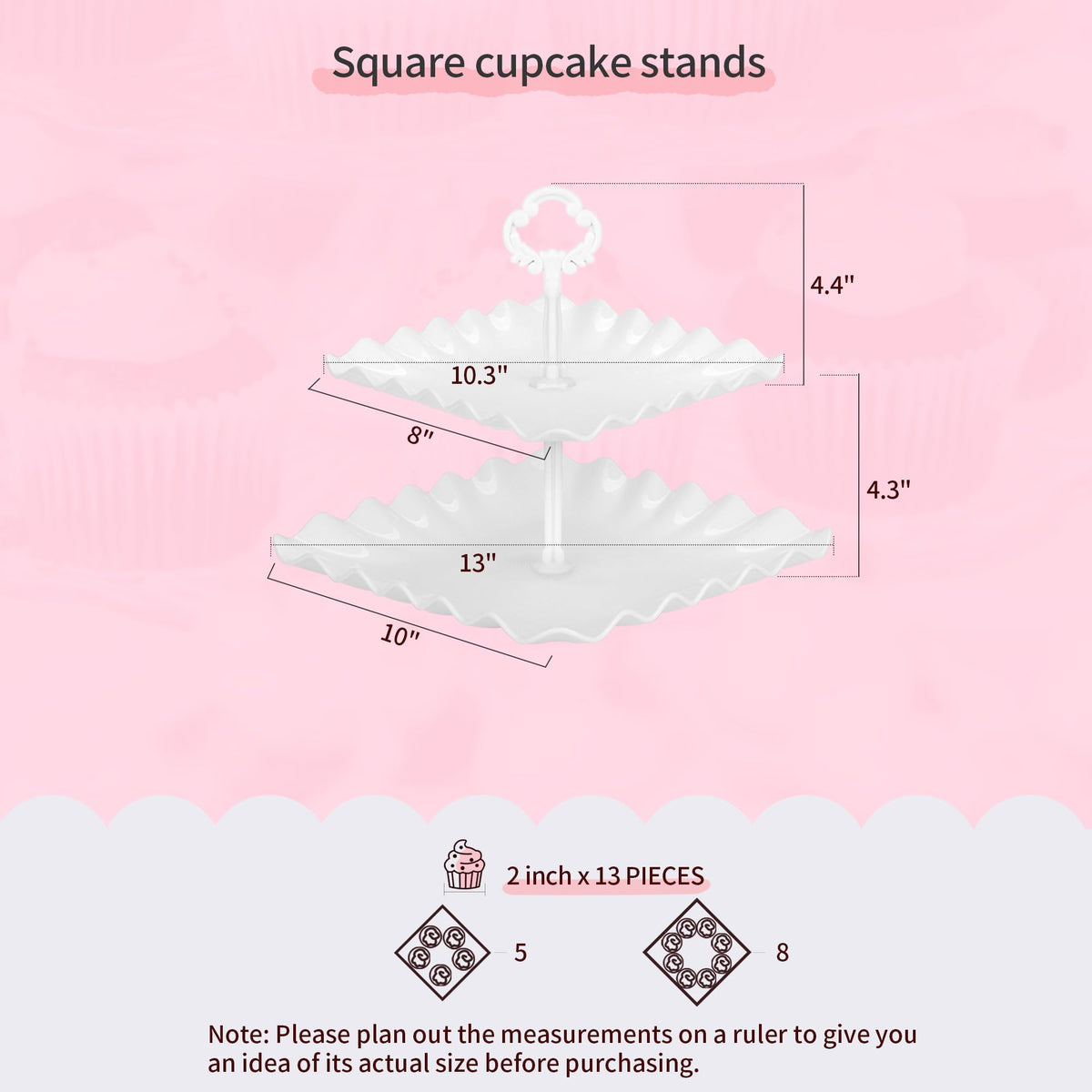 Pack of 11 NWK Cake Stand Set of Cupcake Stand, Tray & Table Cloth (White)