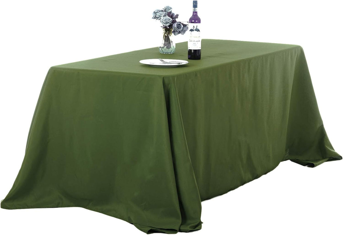 Ascoza 2pack 90x132 Inch Willow Rectangular Tablecloth 8 Feet Table Cloth in Polyester Fabric for
