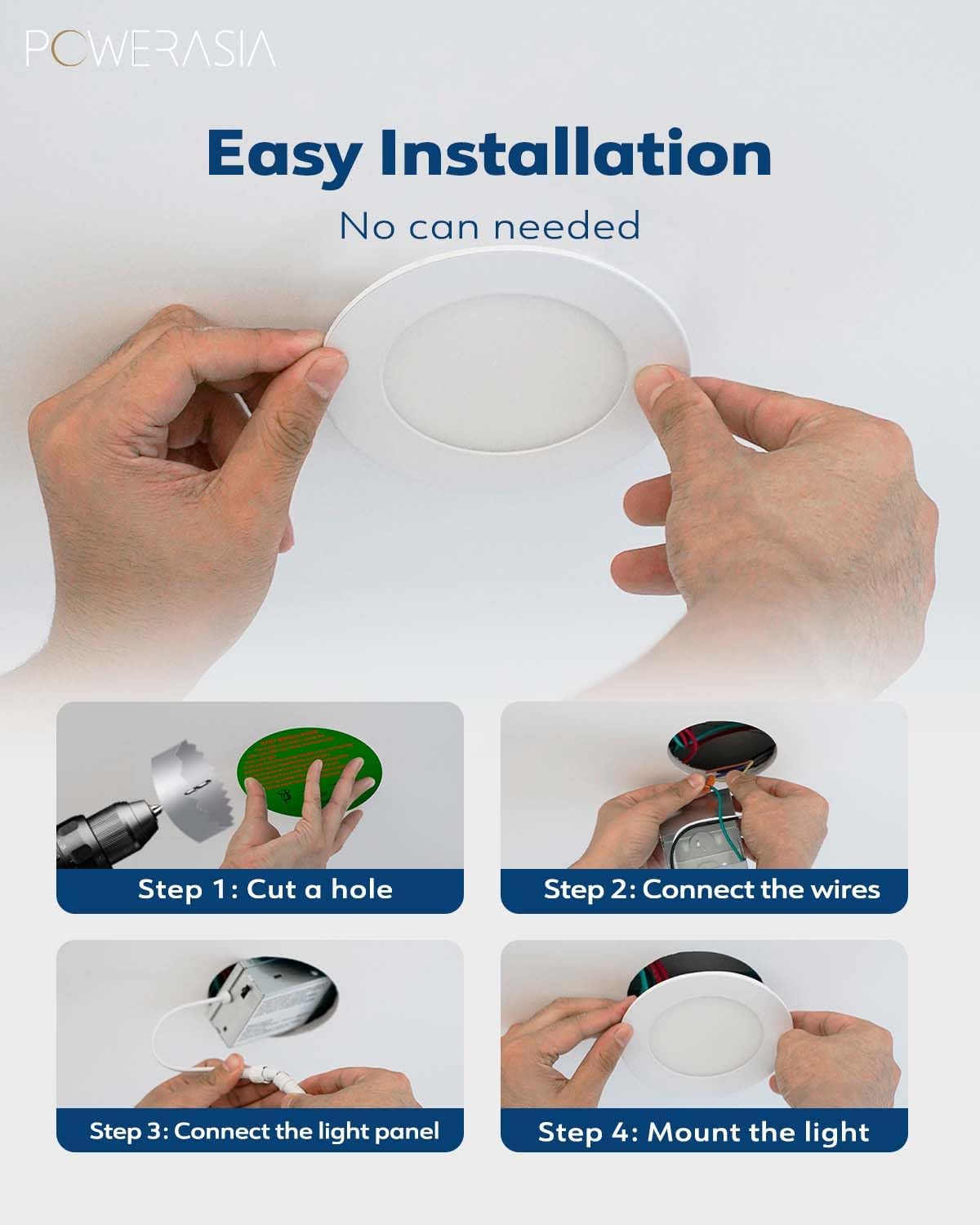 24 Pack Recessed Lighting 4 Inch with Junction Box, 5CCT 4 Inch LED Recessed Lights Dimmable