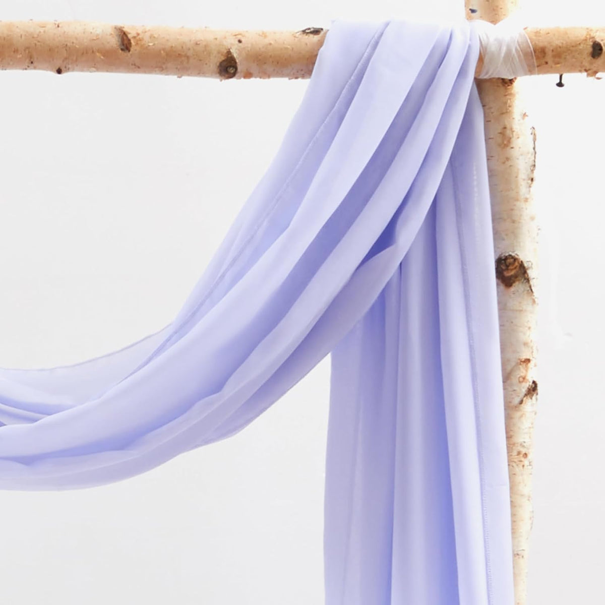 Wedding Arch Draping Fabric,1 Panel 18FT Purple Sheer Chiffon Curtain Drapes 6 Yards for Wedding