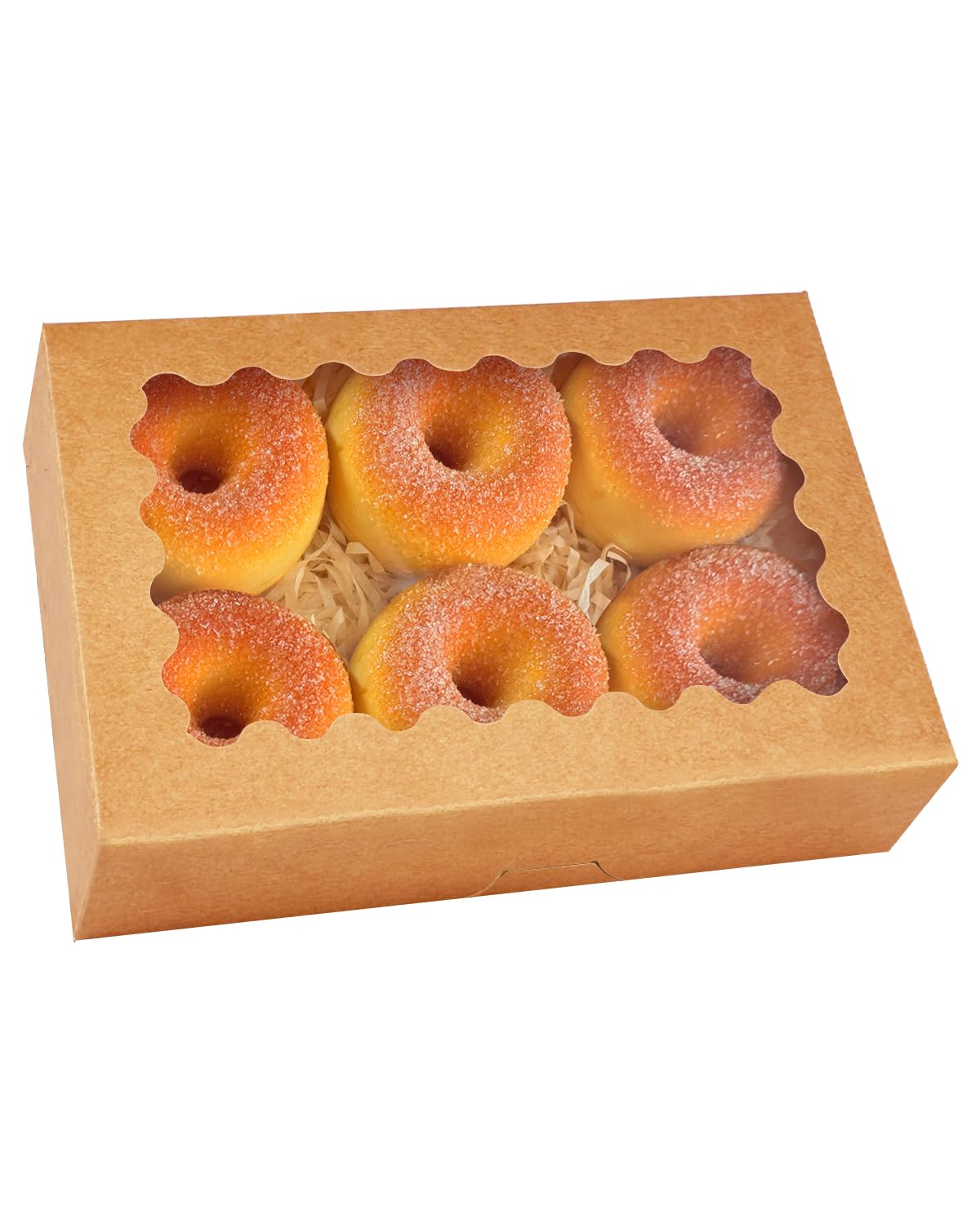 qiqee Auto-pop up Brown Cookie Box with Window 12x8x2.5 inch 32 Packs Two Uses One Second Folding