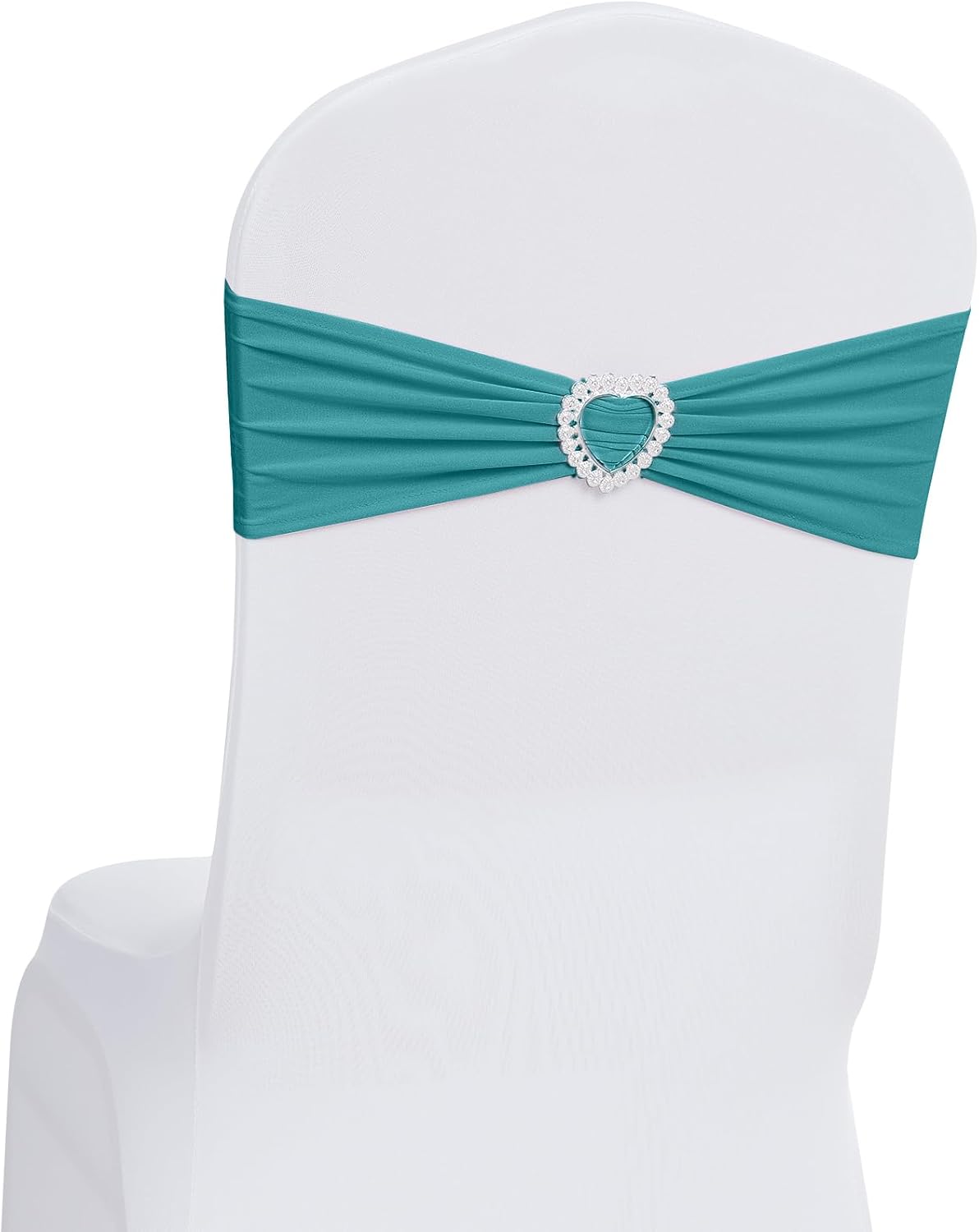 Howhic Pack of 60 Spandex Chair Sashes Bows Stretch Chair Cover Band with Buckle Slider Universal