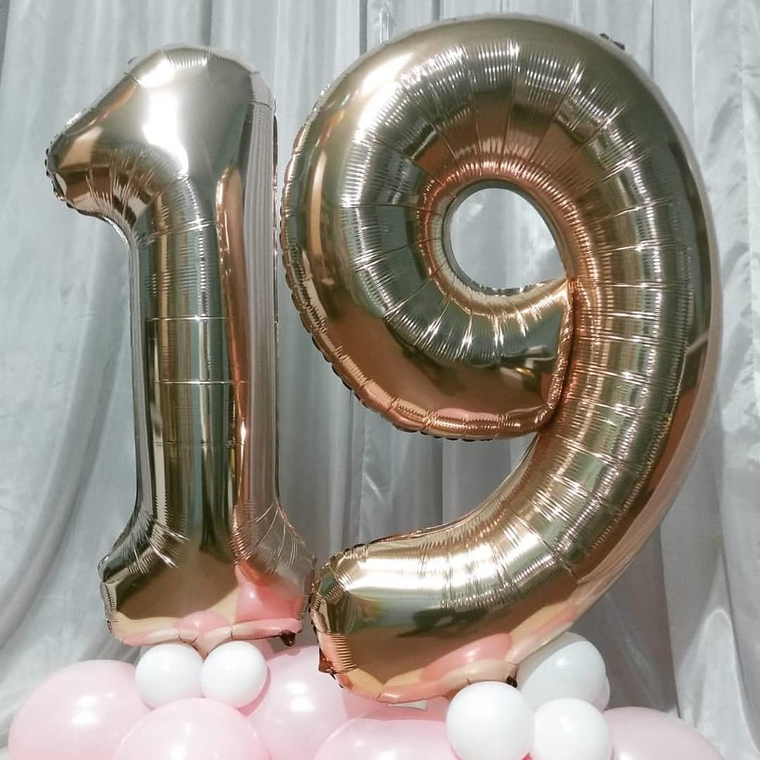 40 Inch Champagne Gold Foil Balloon Number 9, Large Self Inflating Light Gold Number Balloons 0-9