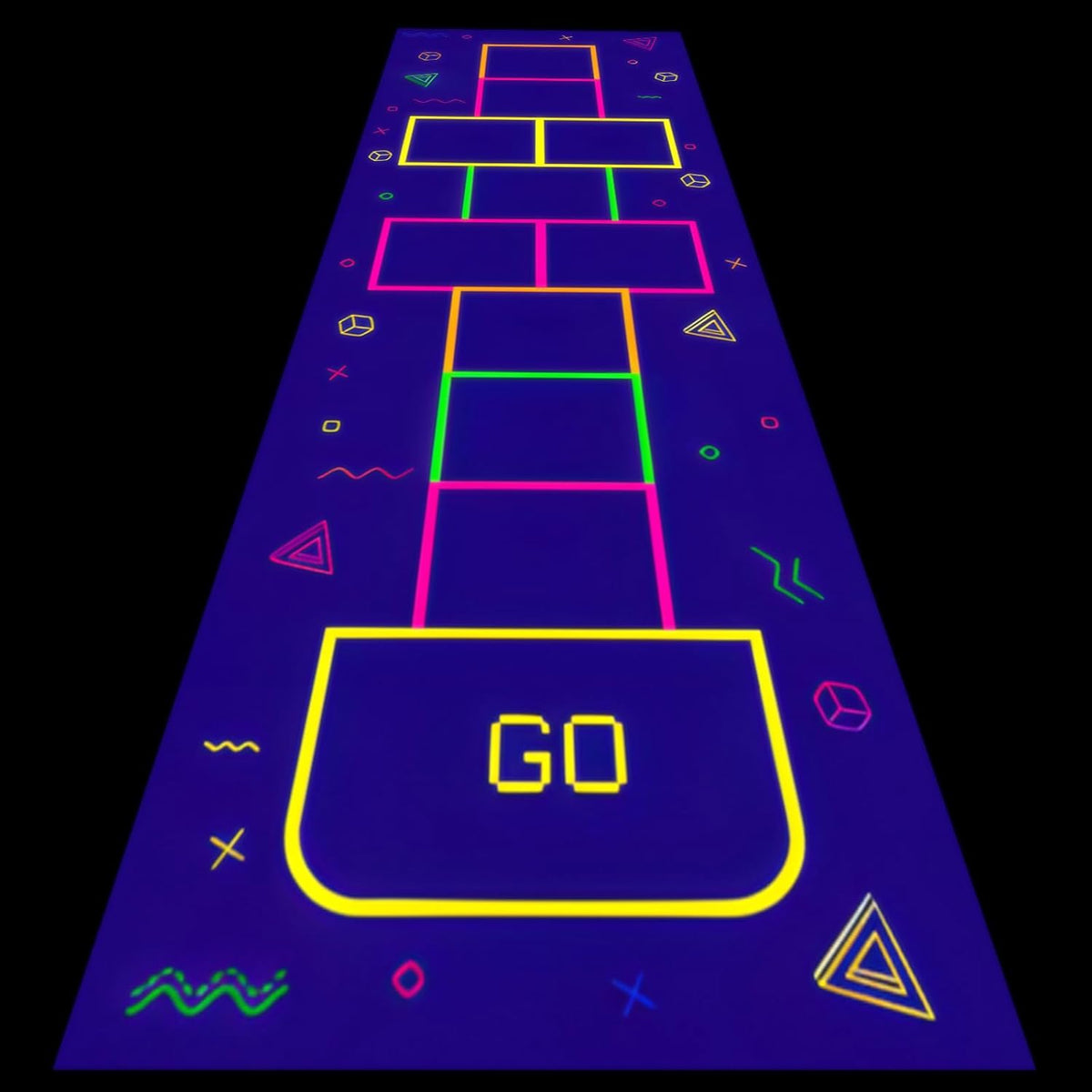Haull 118 x 39 Inch Neon Light up Dance Floor Glow in The Dark Runner UV Reactive Blacklight Floor