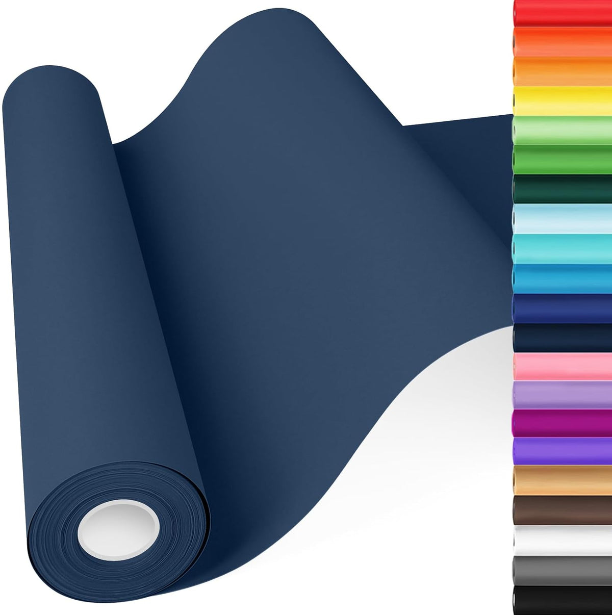 Navy Blue Wrapping Paper, 15"x900" Solid Color Art Craft Poster Bulletin Board Paper, Father's Day