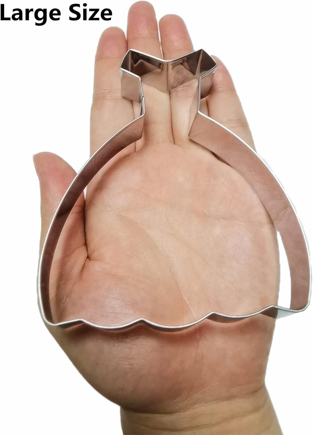 Large Size Dress Shaped Cookie Cutter, Stainless Steel Off-the-shoulder Wedding Princess Dress