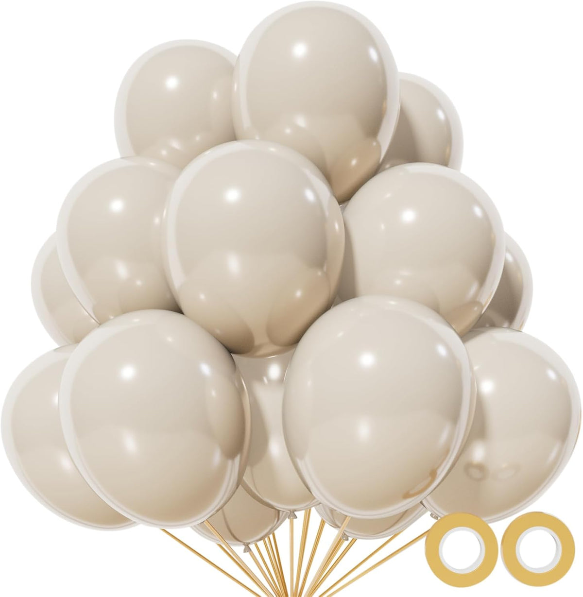 110pcs Sand White Balloon 12 inch, Sand white Latex Balloons for Birthday Party Baby Shower