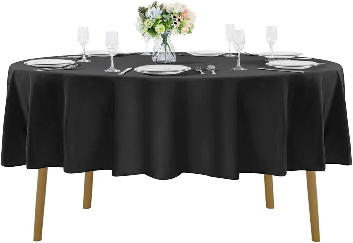 60 inch Round Tablecloth Washable Polyester Table Cloth Decorative Table Cover for Wedding Party
