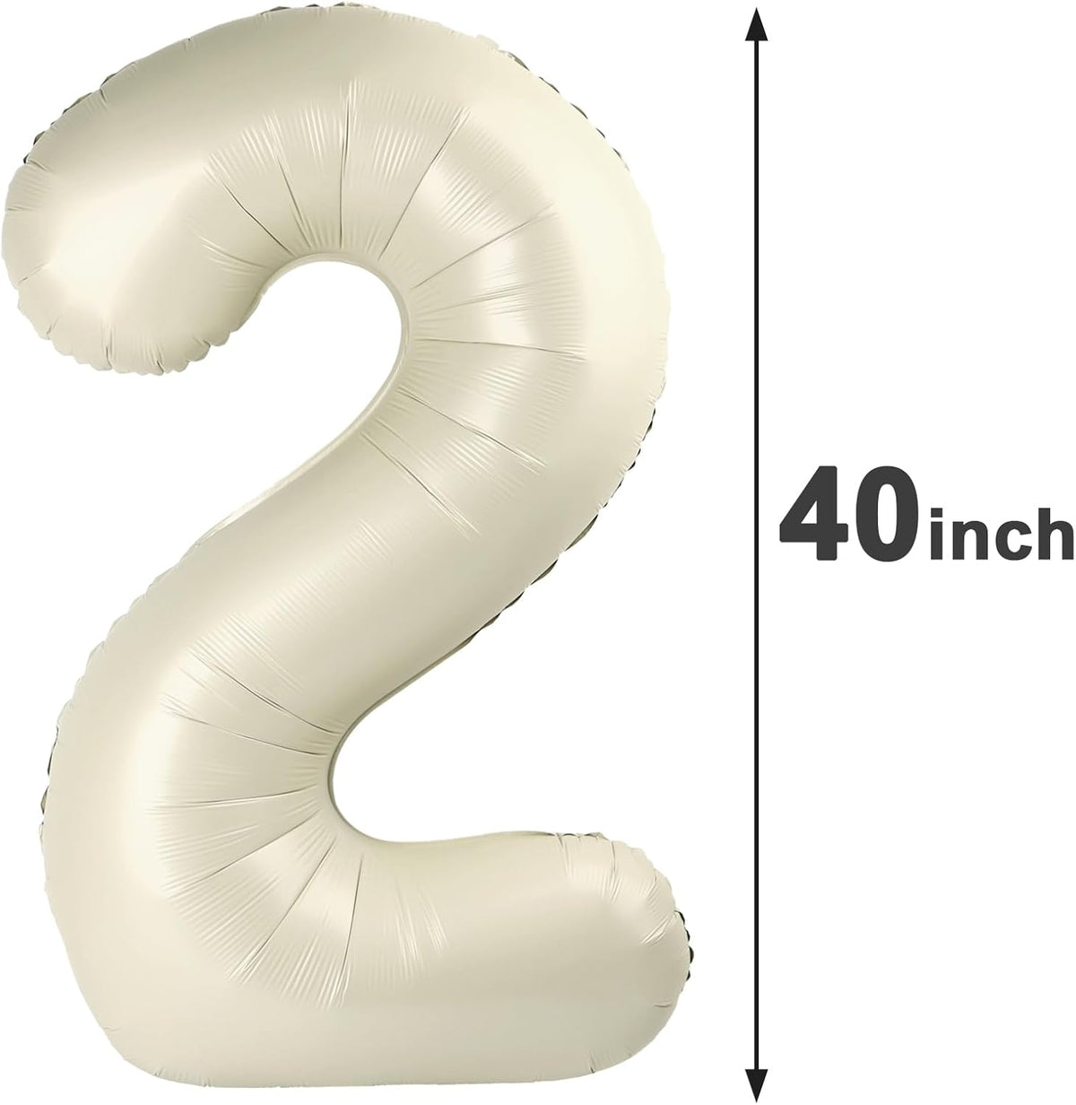 Big Cream White 2 Number Balloon 40 Inch Birthday Decoration, Number 2 Helium Balloon 12 20 22 23