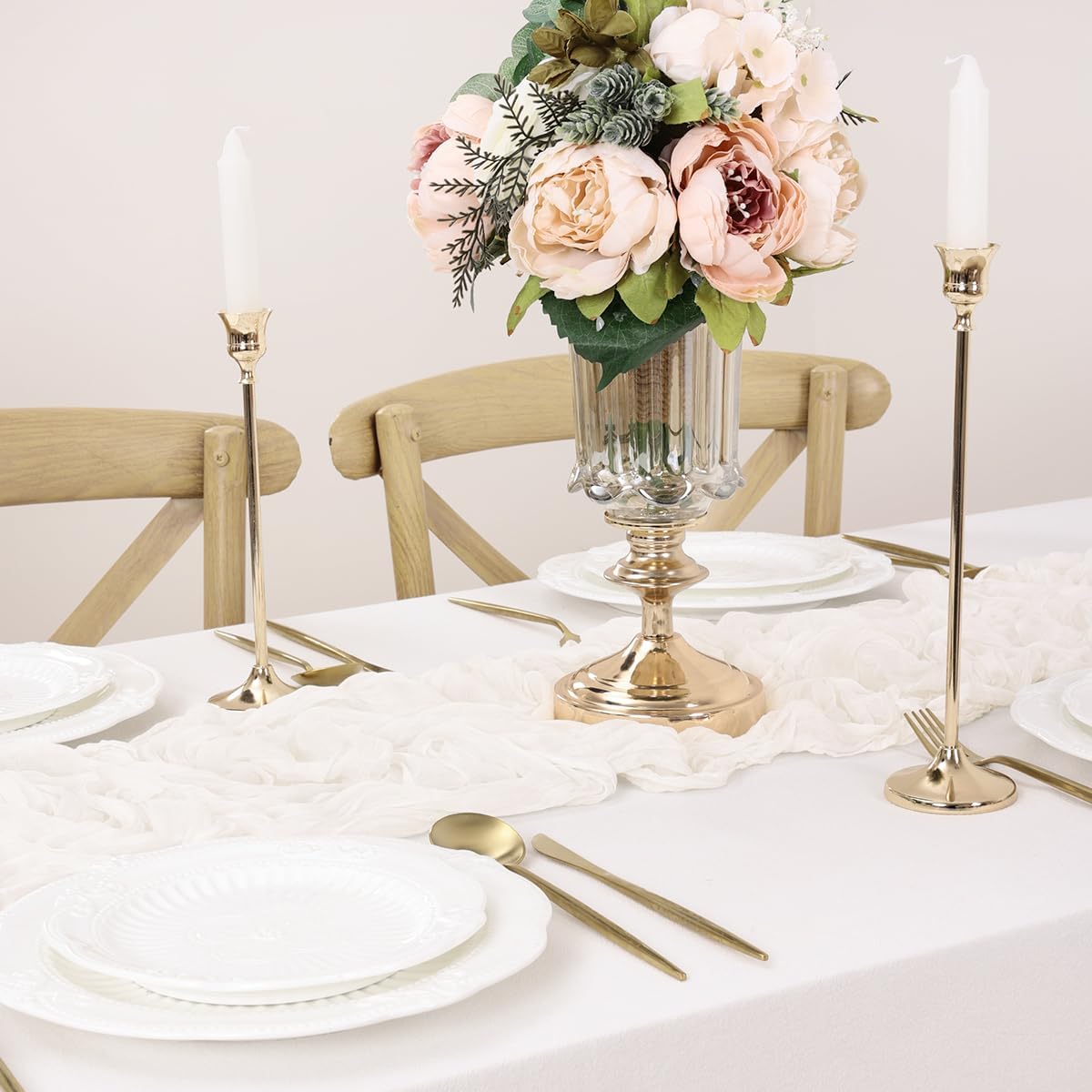 Ivory Table Runner Cheesecloth Table Runner 10FT Farmhouse Table Runners 120 Inches Fall Table
