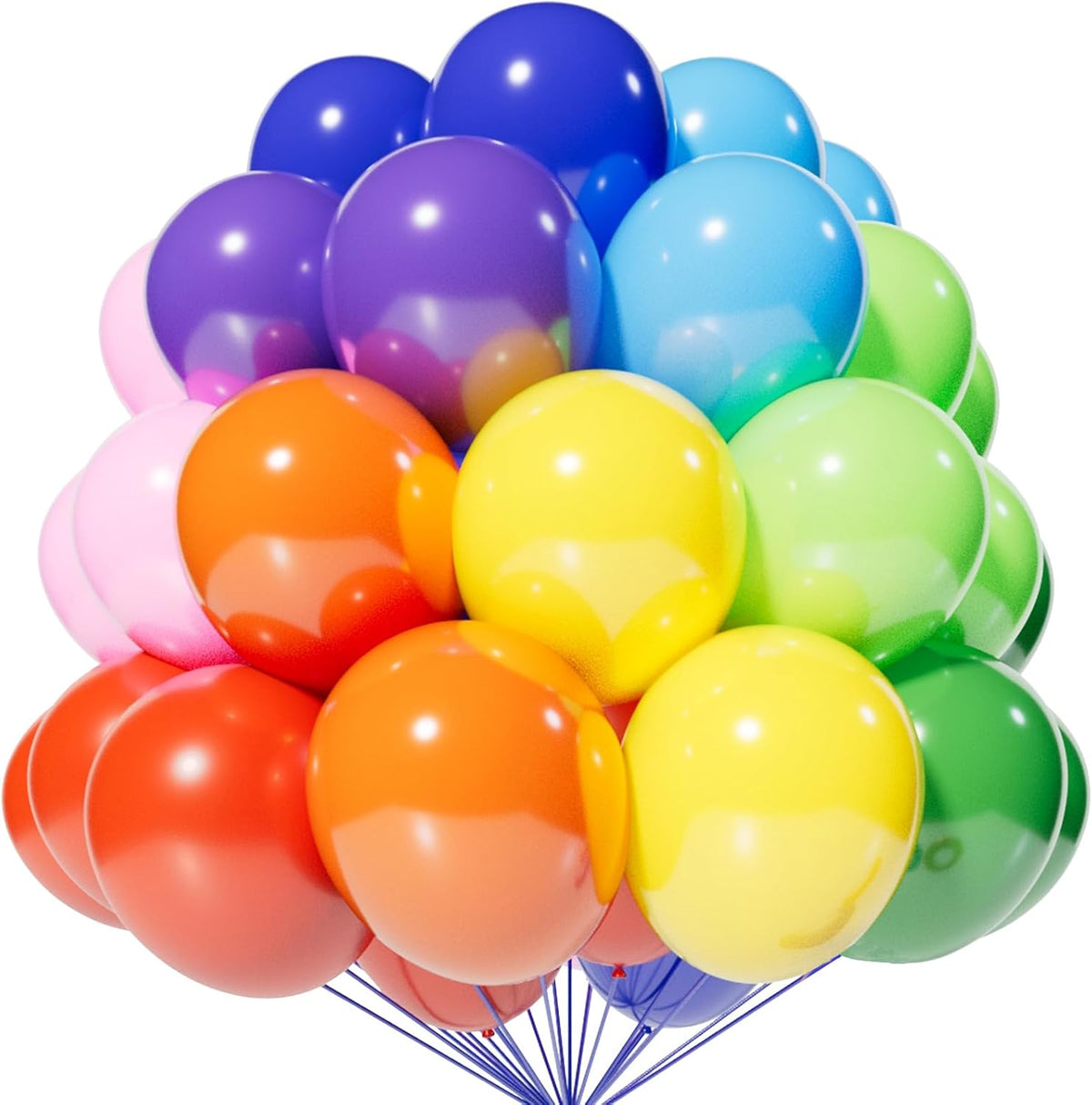 KAWKALSH 120 Balloons Rainbow Set 12 Inches, Assorted Color Latex Balloons Made With Strong