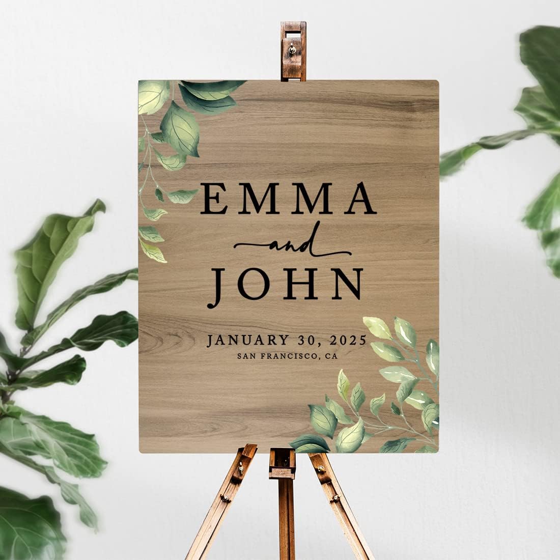 Andaz Press Large Wooden Welcome Sign for Wedding, Rustic Welcome Sign 16" x 20" Custom Names