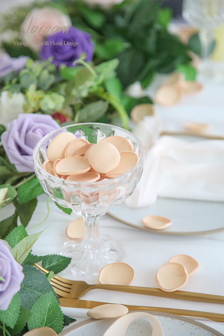 Floroom 300pcs Rose Petals Champagne Gold Faux Silk Flower Petals for Wedding Flower Girl Basket