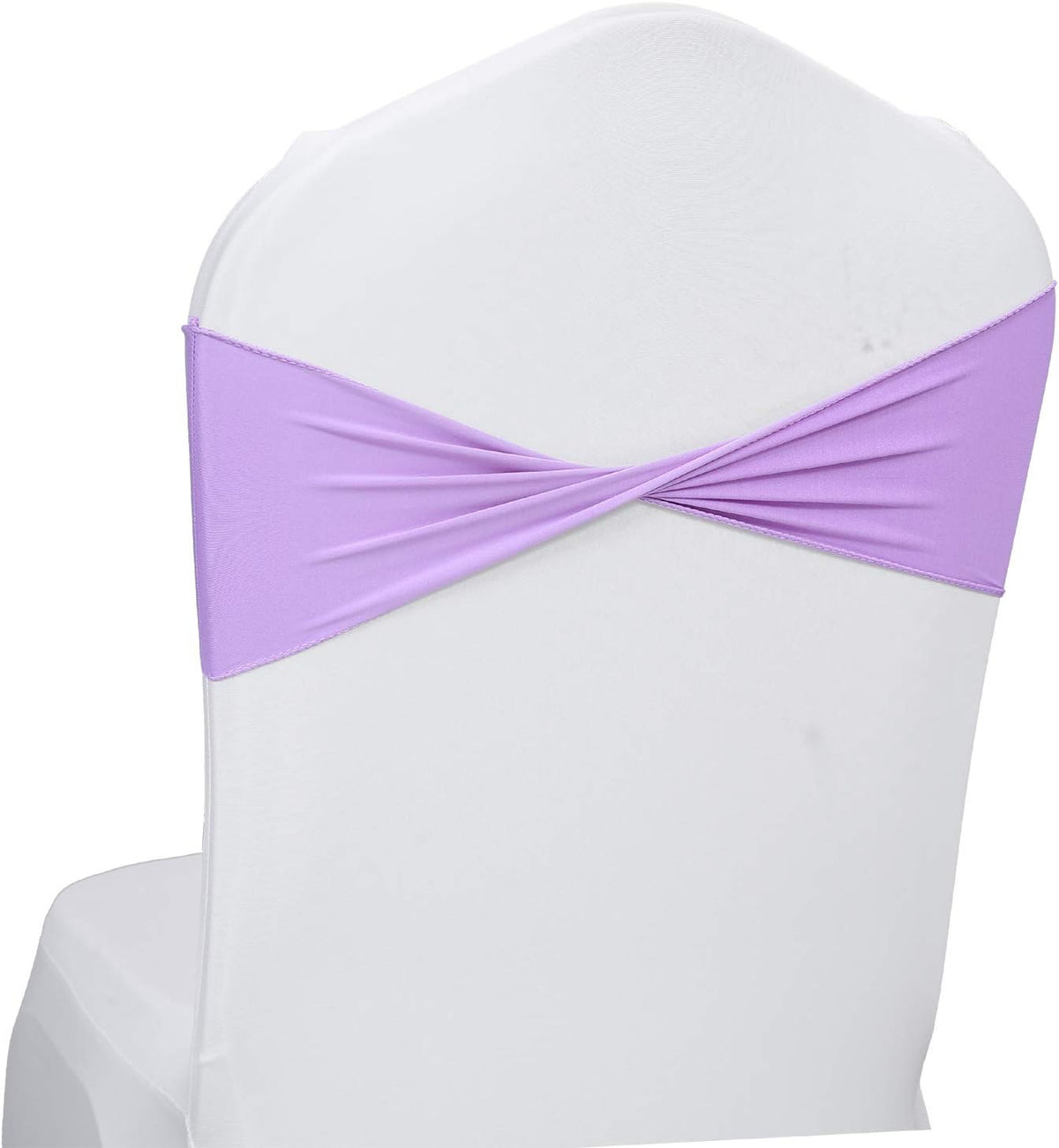 VDS Pack of 75 PCS | Lavender | Spandex Chair Sashes Bows Without Buckle | Stretch Elastic Banquet