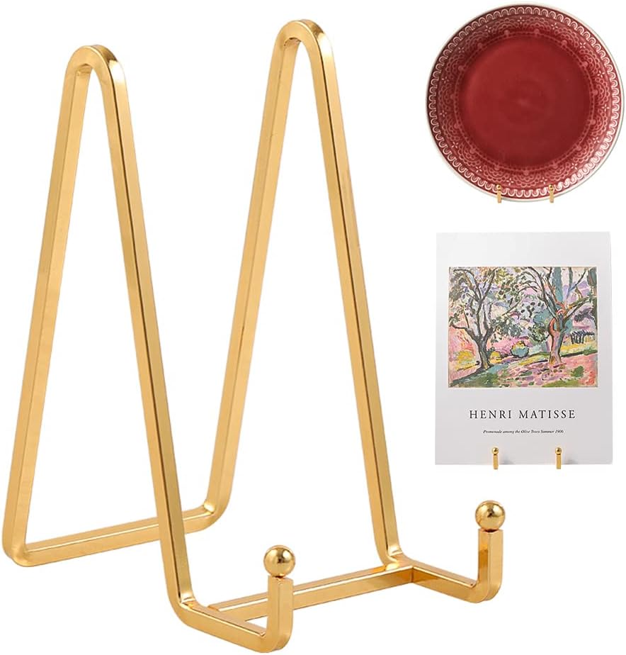 Plate Holder Easel Display Stand - 6 inch Metal Plate Stands for Display - Tabletop Picture Stand