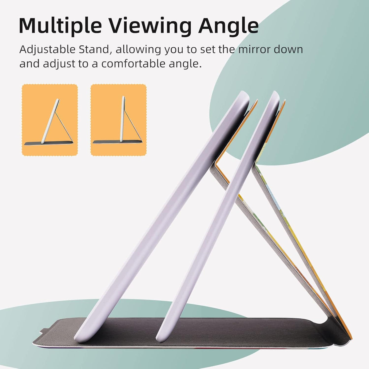 Rechargeable Travel Lighted Makeup Mirror with PU Leather Cover, Portable Travel Makeup Mirror with