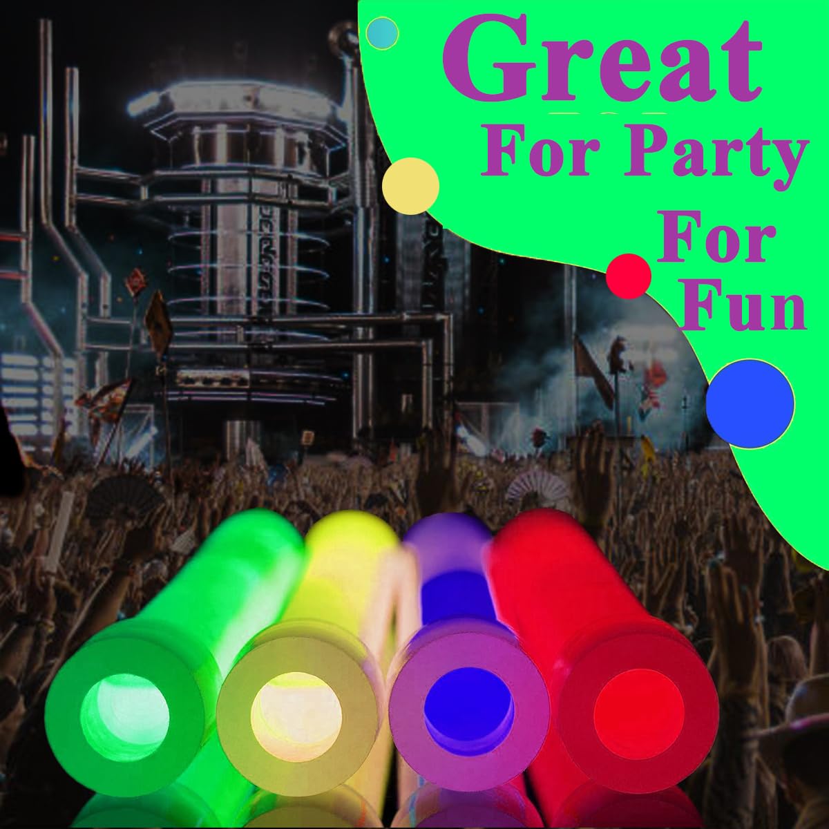 Glow Sticks in The Dark Party Supplies, 12 Hours Duration Emergency Glow Sticks Bulk Party Pack