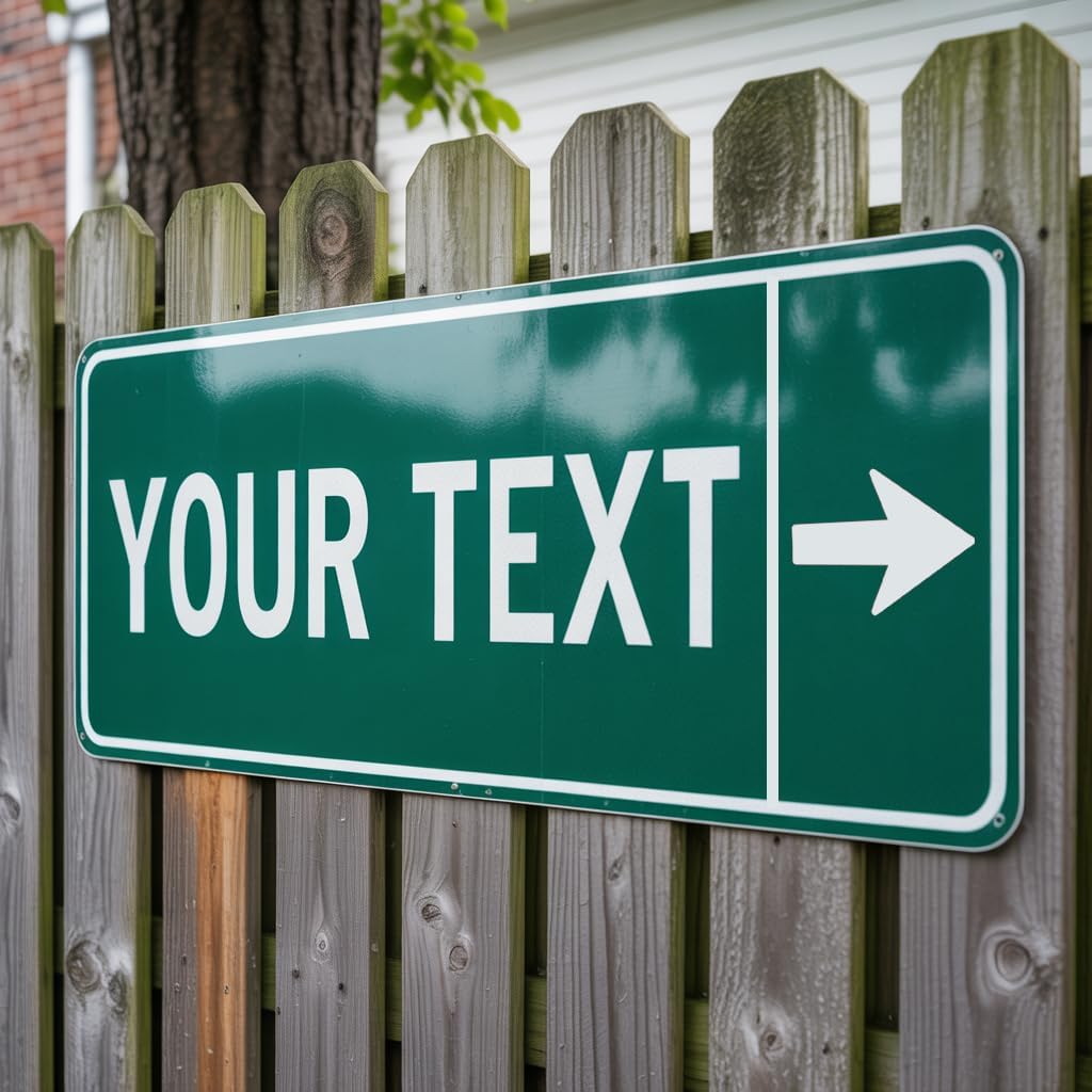 Custom Signs Outdoor Metal, Personalized Street Reflective Sign with Arrow, 8x24 Inches