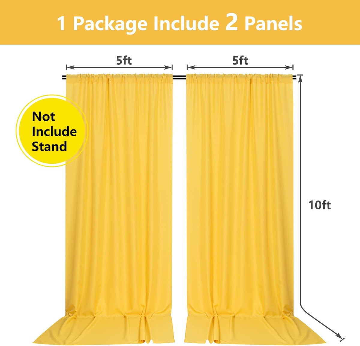 Yellow Backdrop Curtain for Parties Rod Pocket Yellow Curtains Photography Backdrop Drapes Privacy